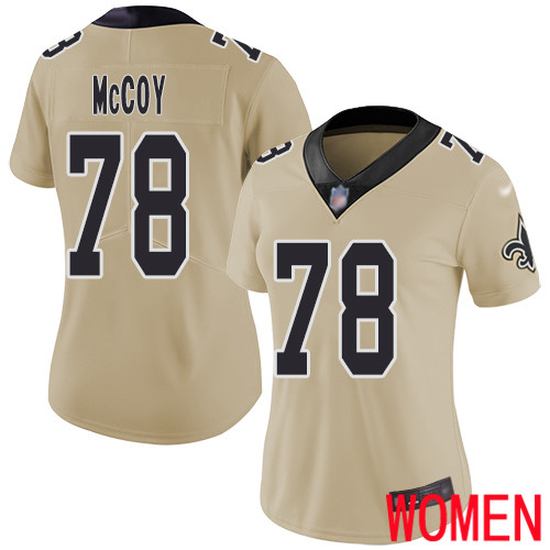 New Orleans Saints Limited Gold Women Erik McCoy Jersey NFL Football #78 Inverted Legend Jersey
